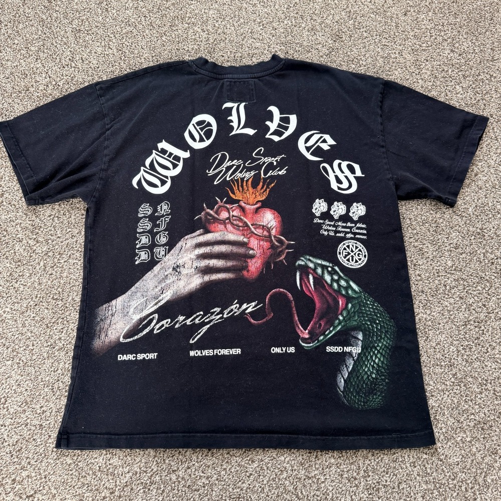 Darc Sport Corazon Premium Vintage Oversized Tee In Black Size Large Gym Street